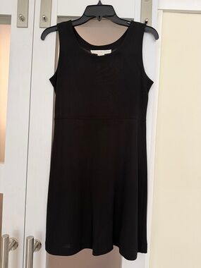 Ballinger Gold Sleeveless Black A-Line Dress